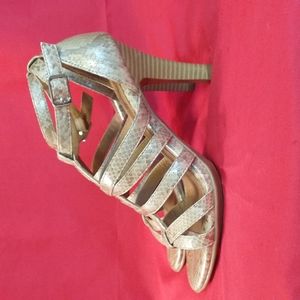 Sofft "Nanette" Blush Snake Strappy Heels